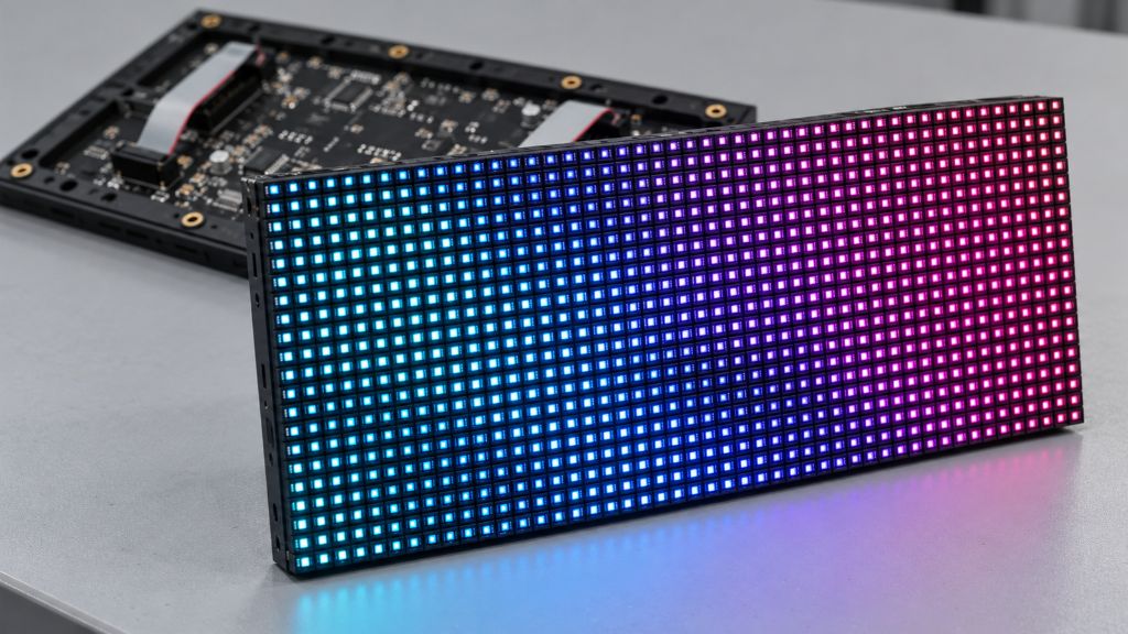 module led matrix rgb với các điểm sáng xếp thành hàng và cột