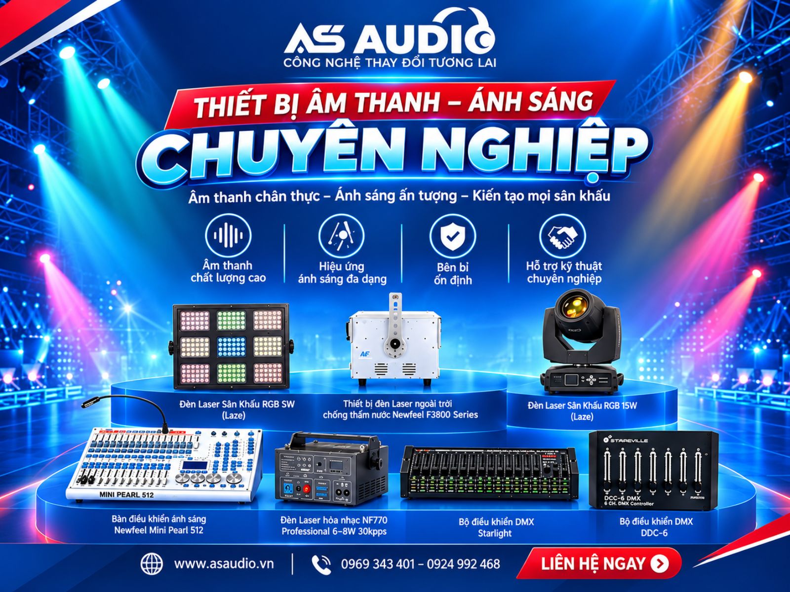 Những thiết bị cần thiết cho hệ thống âm thanh - ánh sáng tại quán Karaoke, quán bar