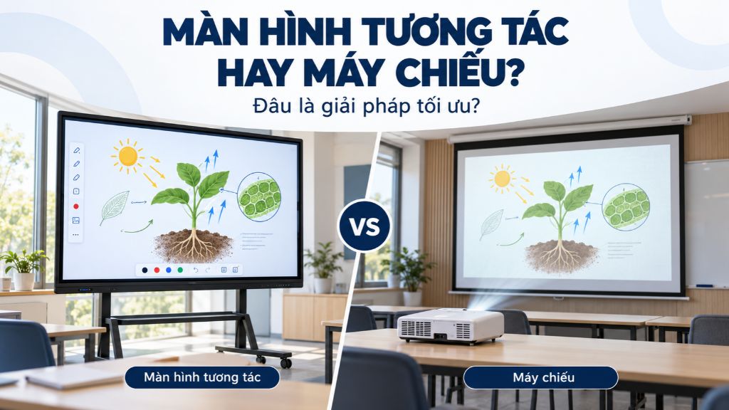 So sánh màn hình tương tác và máy chiếu - Đâu là giải pháp tối ưu nhất?