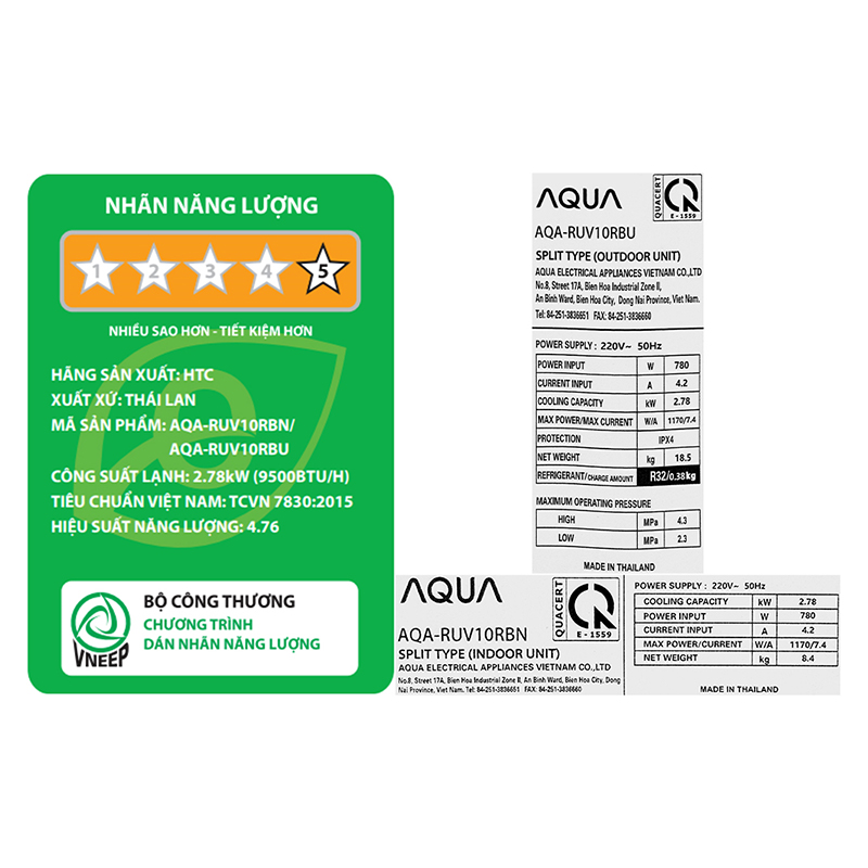 Máy lạnh Aqua Inverter 1 HP AQA-RUV10RB