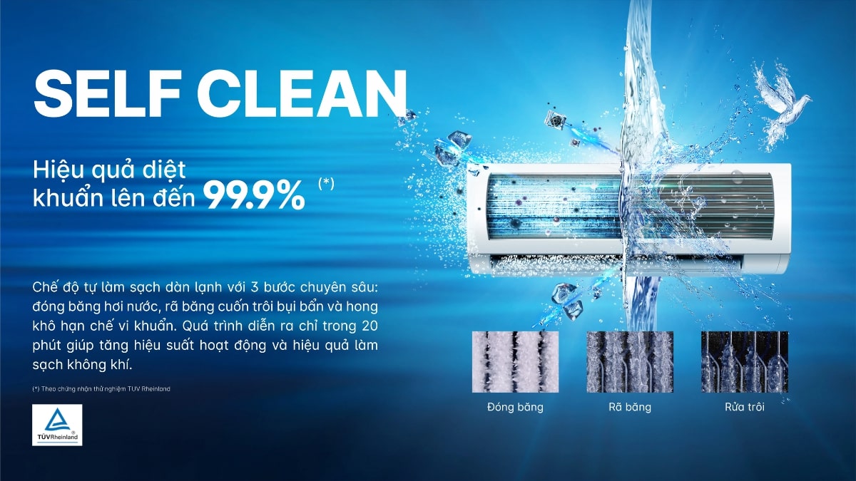Self Clean - Chế độ làm sạch dàn lạnh trong 3 bước