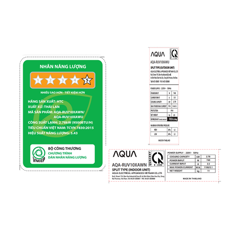 Máy lạnh Aqua Inverter 1 HP AQA-RUV10XAW 