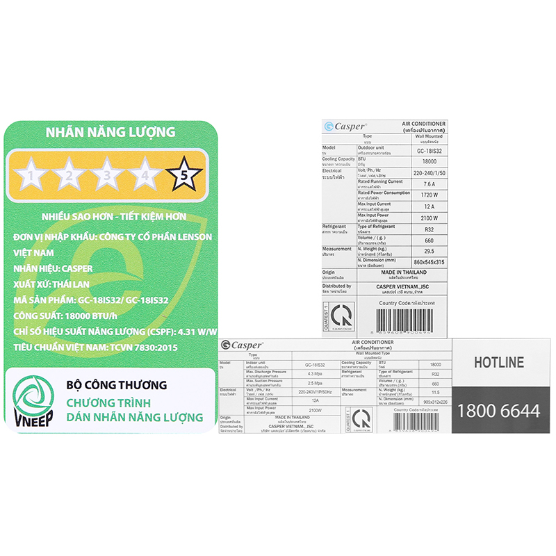 Máy lạnh Casper Inverter 2 HP GC-18IS33