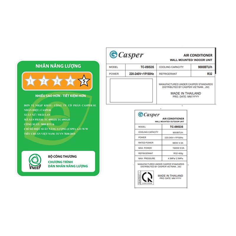 Máy lạnh Casper Inverter 1 HP TC-09IS35