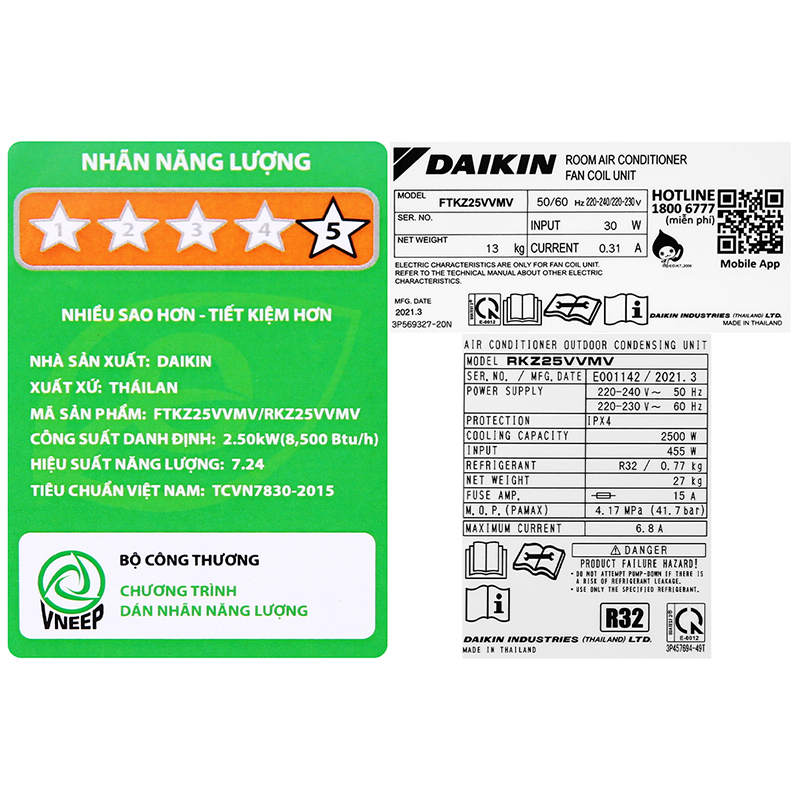 Máy lạnh Daikin Inverter 1 HP FTKZ25VVMV