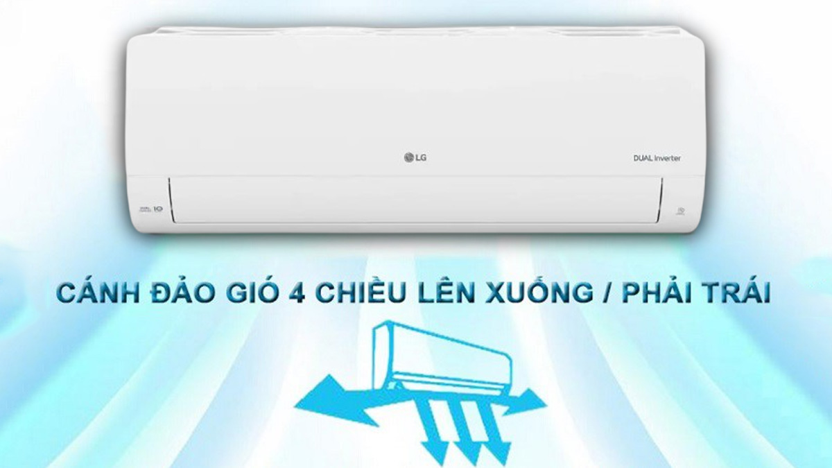 Chế độ đảo gió 4 chiều của máy lạnh 2 chiều LG Inverter 1 HP B10END