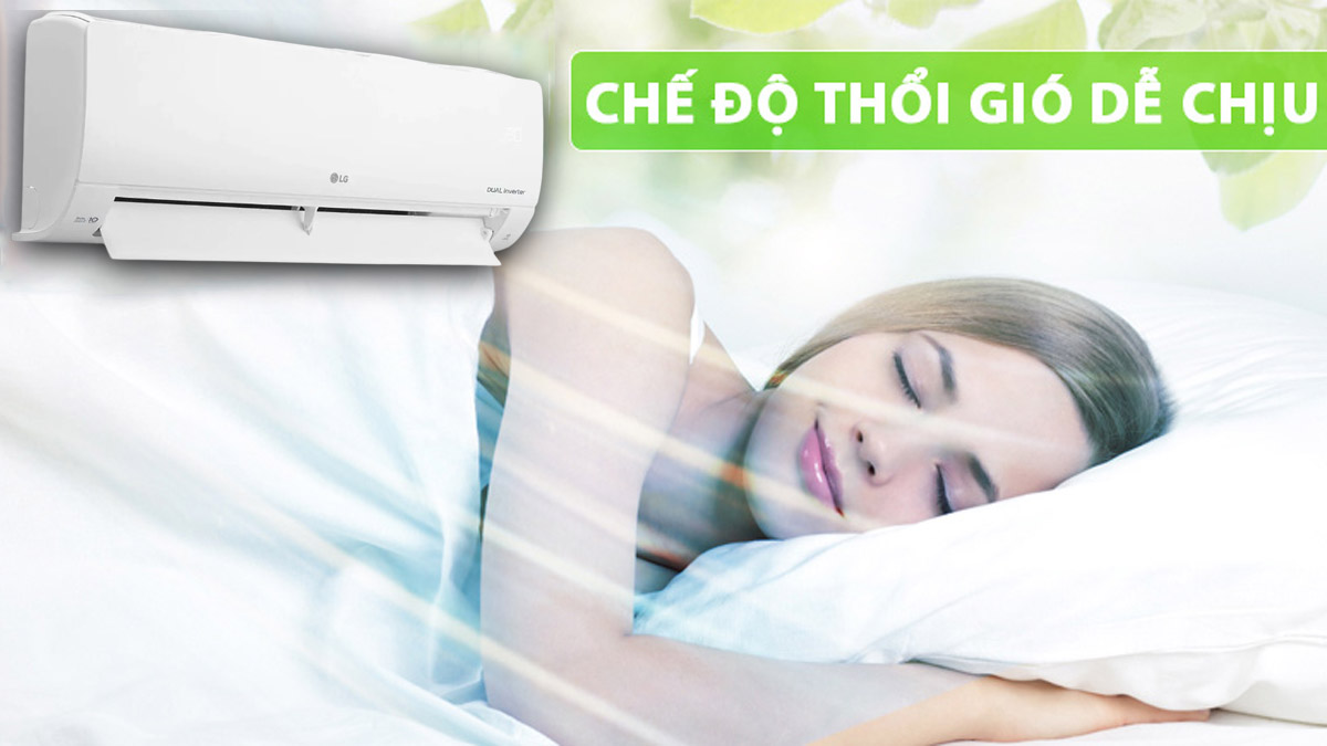 Chế độ gió thổi dễ chịu của máy lạnh 2 chiều LG Inverter 1 HP B10END