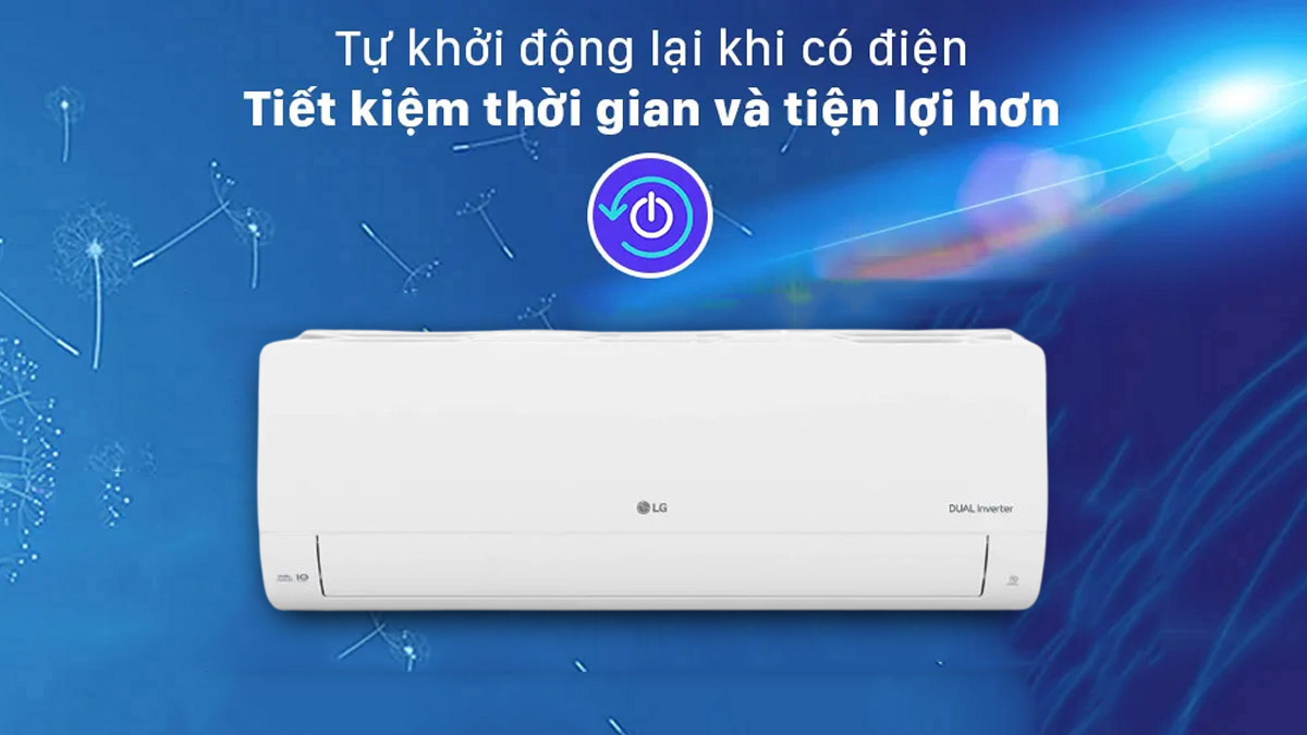 Chế độ tự khởi động lại khi có điện của máy lạnh LG Inverter B10END