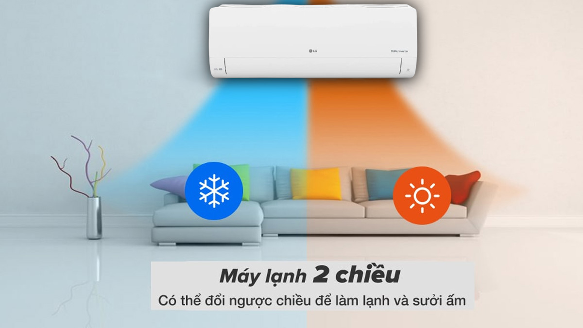 Cơ chế hoạt động 2 chiều của máy lạnh 2 chiều LG Inverter 1 HP B10END