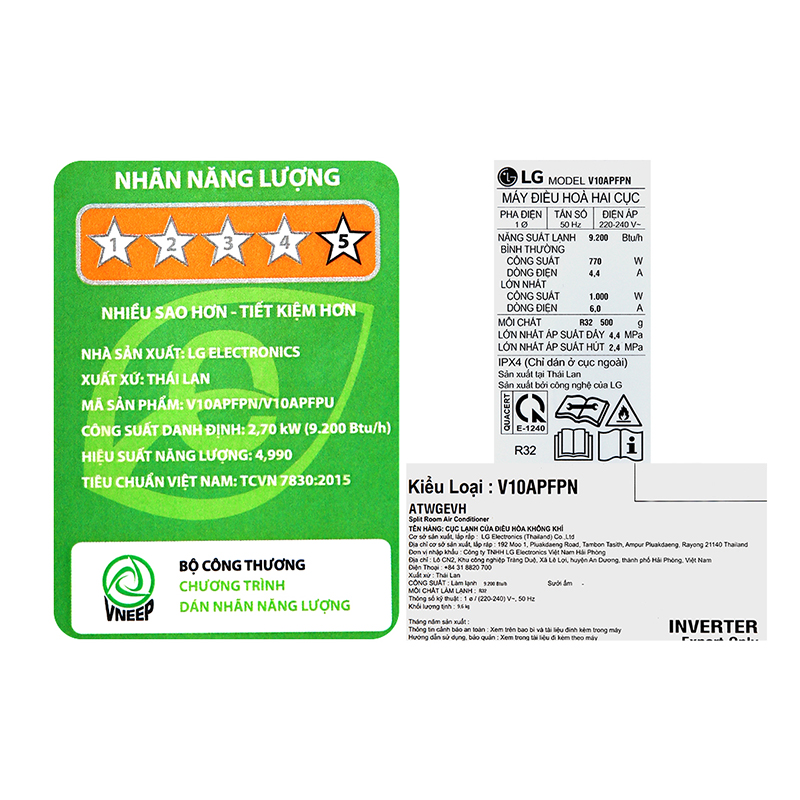 Máy lạnh LG Inverter 1 HP V10APFP