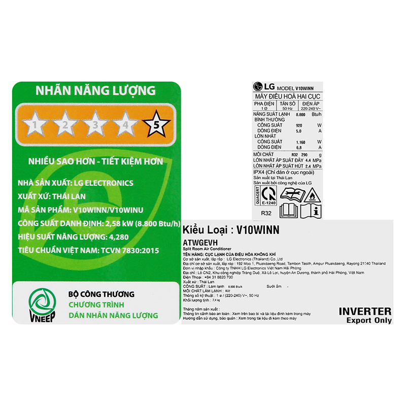 Máy lạnh LG Inverter 1 HP V10WIN