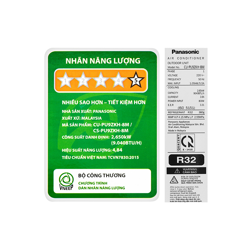 Máy lạnh Panasonic Inverter 1 HP CU/CS-PU9ZKH-8M