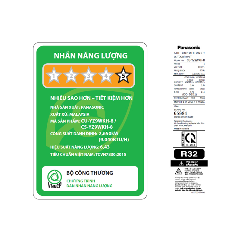 Máy lạnh 2 chiều Panasonic Inverter 1 HP CU/CS-YZ9WKH-8