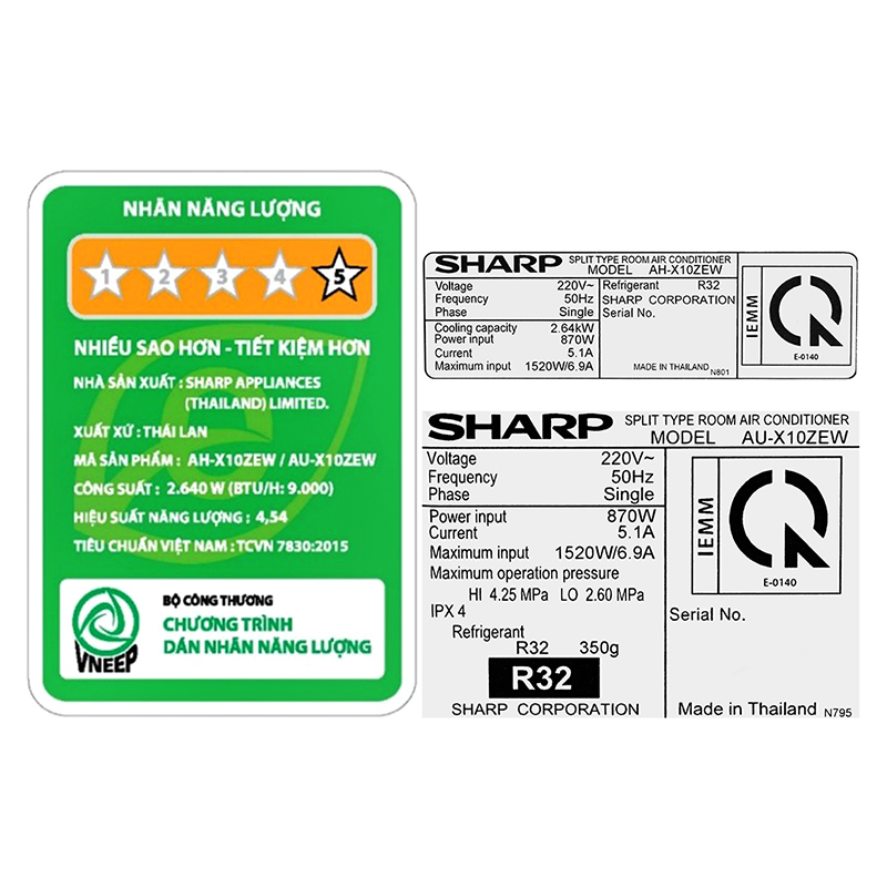 Máy lạnh Sharp Inverter 1 HP AH-X10ZEW