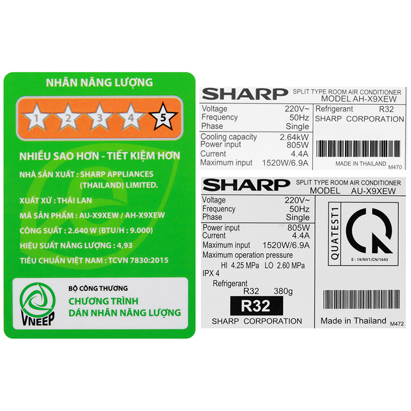 Máy lạnh Sharp Inverter 1 HP AH-X9XEW