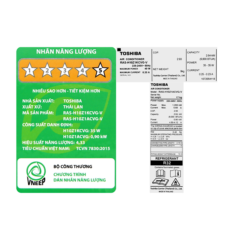 Máy lạnh Toshiba Inverter 1 HP RAS-H10Z1KCVG-V